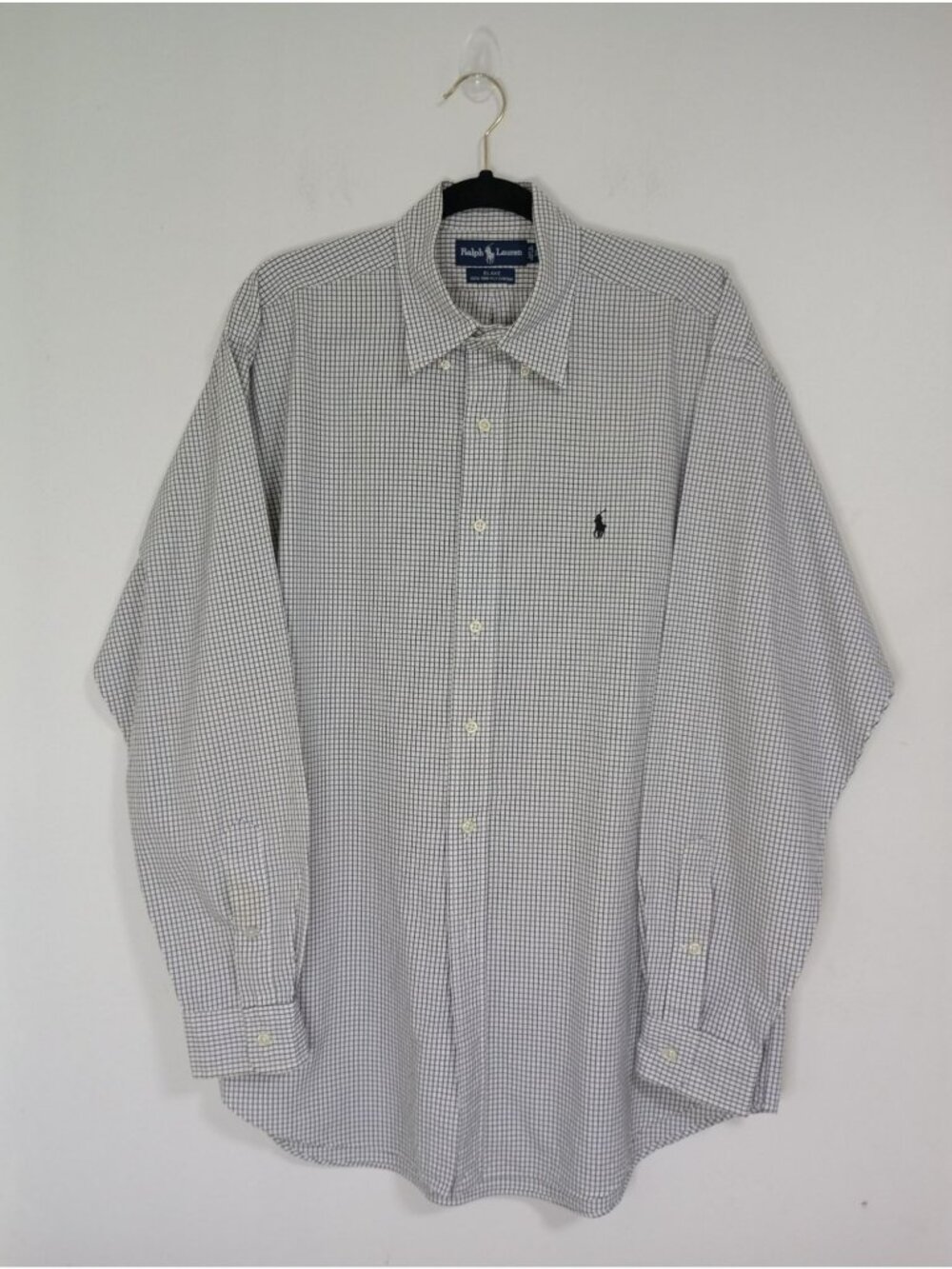 Ralph Lauren Mens Blake Button Down Shirt L Checkered Cotton